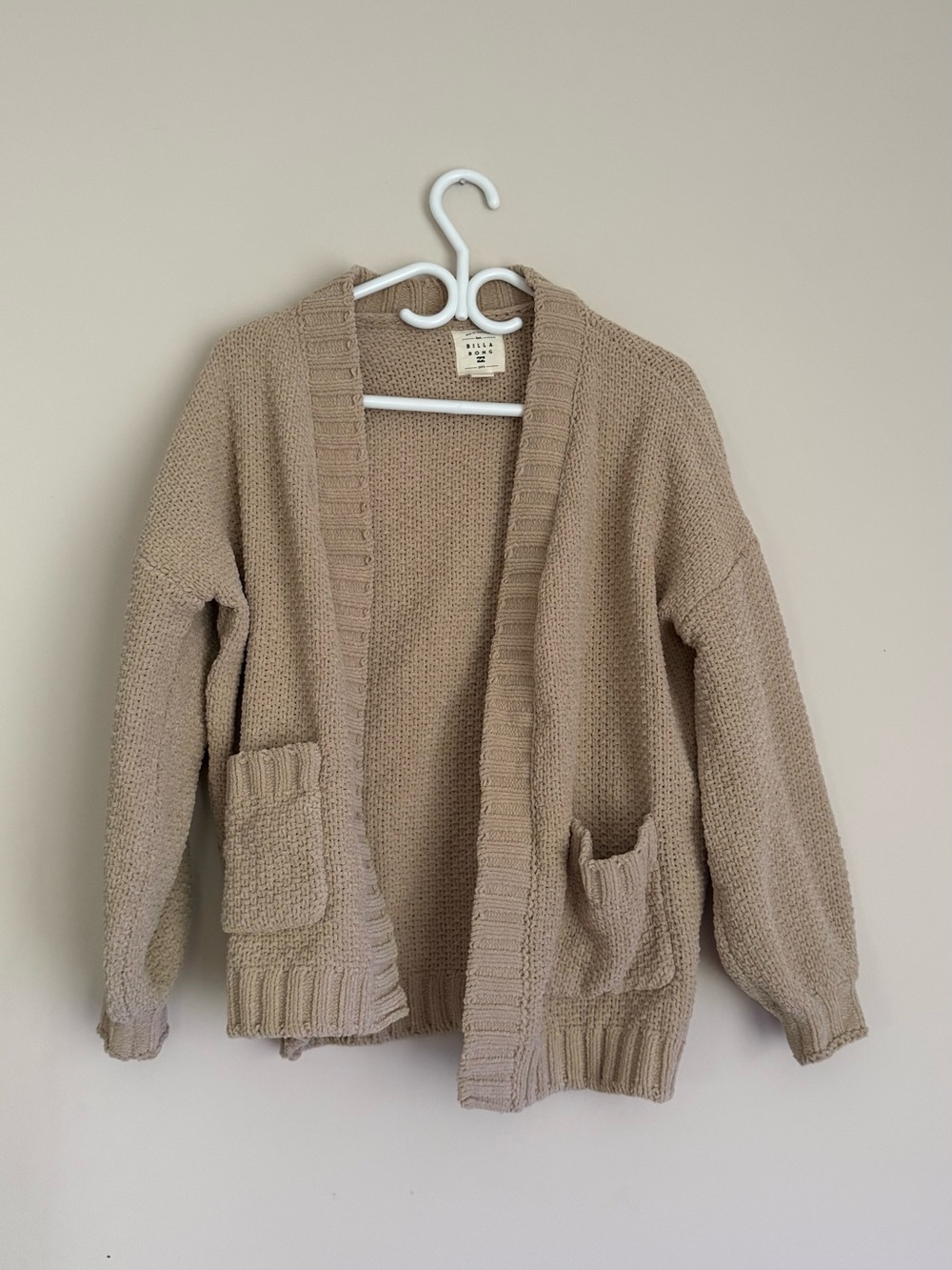 Billabong Taupe Open-Front Knit Cardigan